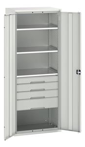 Bott Verso Basic Tool Cupboards Cupboard with shelves Verso 800x550x2000H Cupboard 4 Drawer 3 Shelf